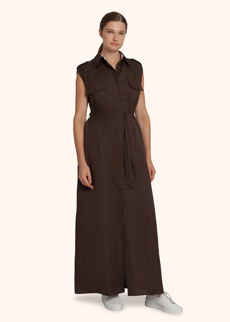 Kiton brown dress for woman, in cotton 2