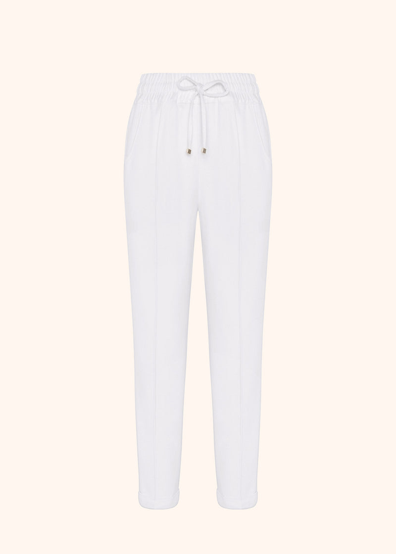 Kiton white trousers for woman, in cashmere 1