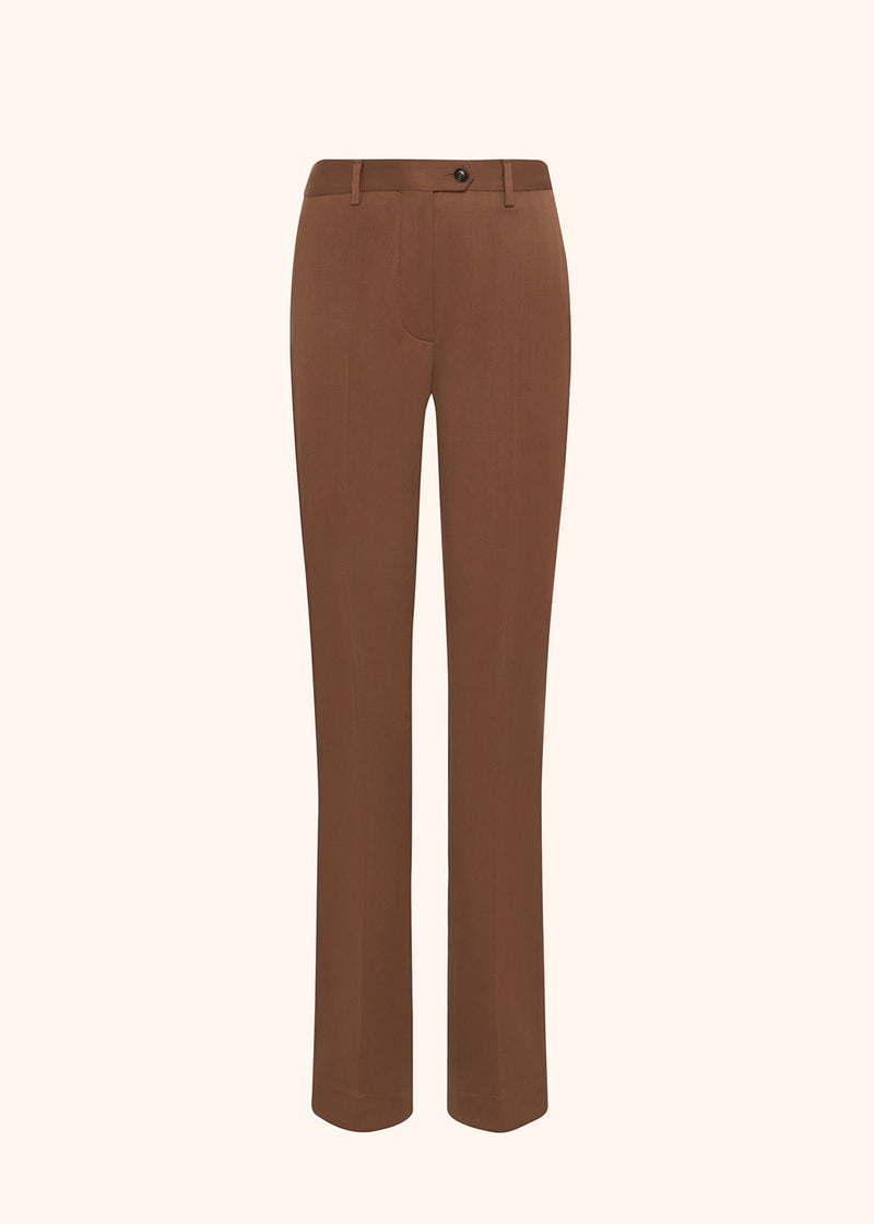 Kiton leather trousers for woman, in virgin wool 1