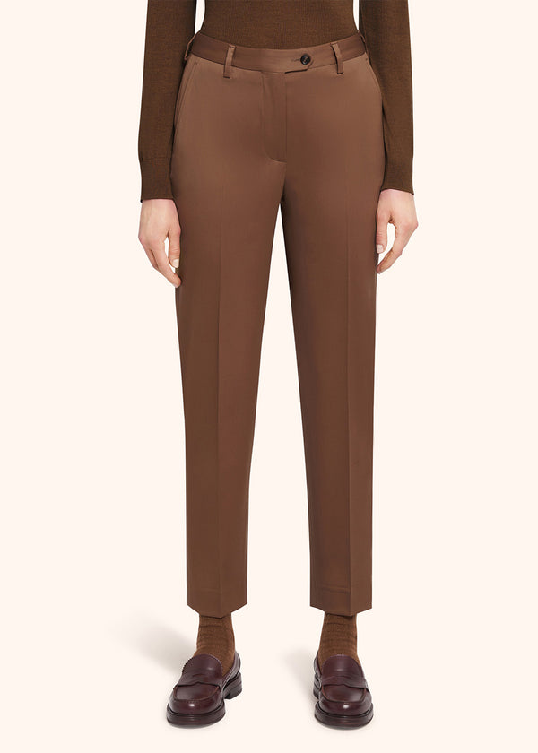 Kiton leather trousers for woman, in virgin wool 2