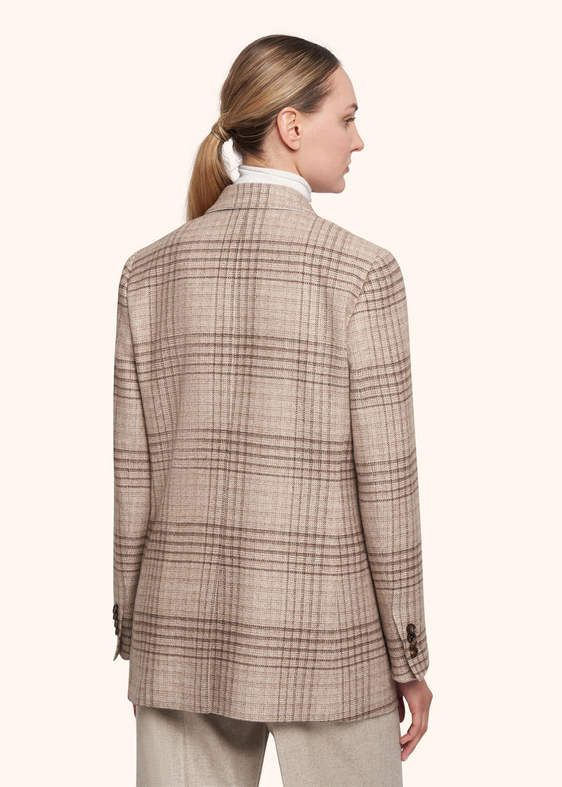 Kiton beige jacket for woman, in silk 3