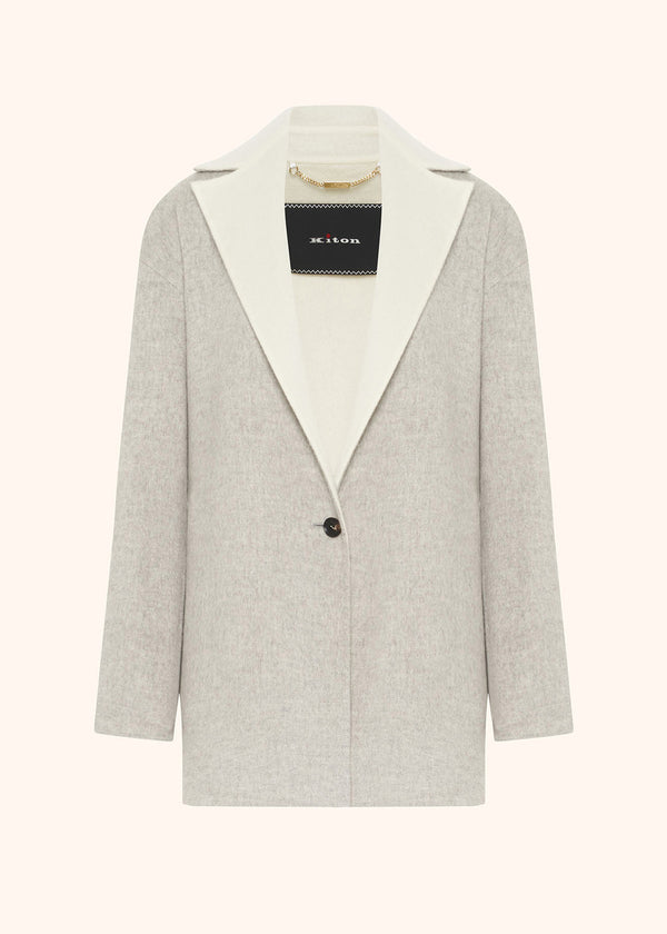 Kiton white coat for woman, in cashmere 1