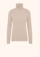 Kiton light beige jersey high neck for woman, in cashmere 1