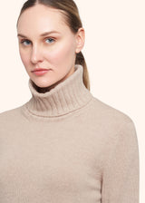 Kiton light beige jersey high neck for woman, in cashmere 4