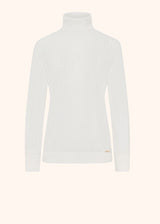 Kiton optical white jersey high neck for woman, in cashmere 1