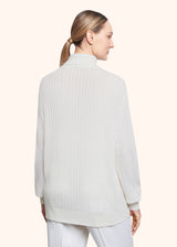 Kiton optical white jersey high neck for woman, in cashmere 3
