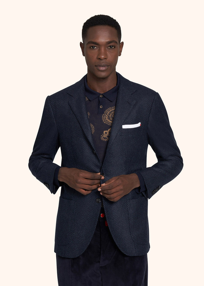 Kiton blue jacket for man, in cashmere 2