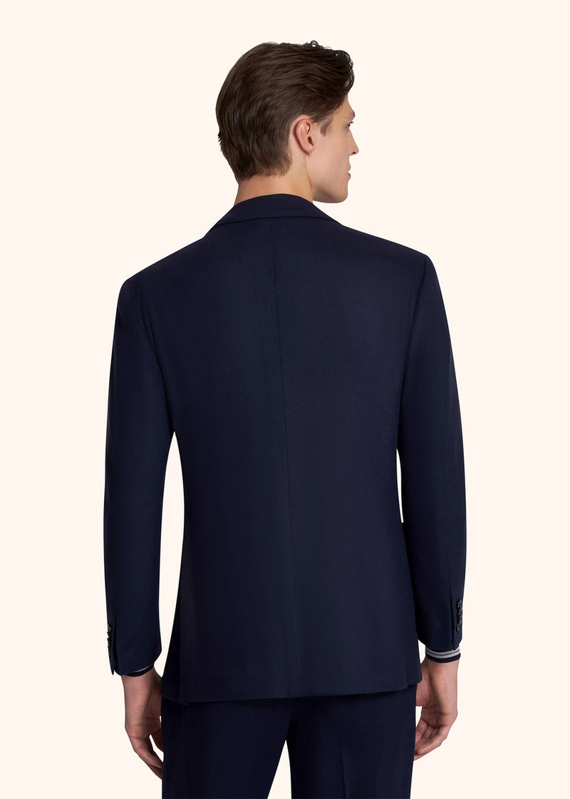 Kiton blue jacket for man, in virgin wool 3