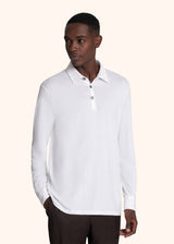 Kiton white jersey poloshirt for man, in cotton 2