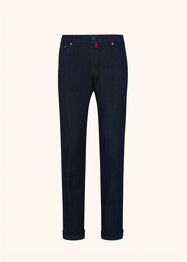 Kiton indigo trousers for man, in cotton 1