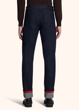 Kiton indigo trousers for man, in cotton 3