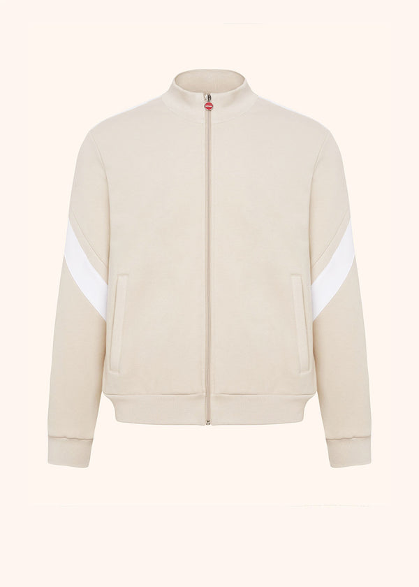 Kiton hazelnut/white blouson for man, in cotton 1