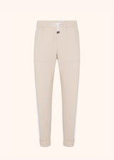 Kiton hazelnut/white trousers for man, in cotton 1