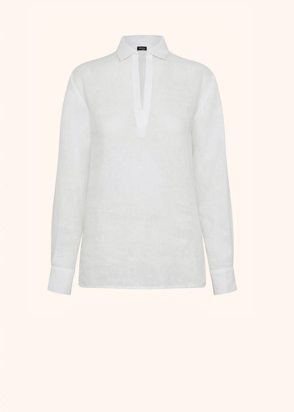 Kiton white shirt for woman, in linen 1