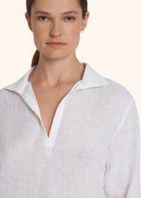 Kiton white shirt for woman, in linen 4