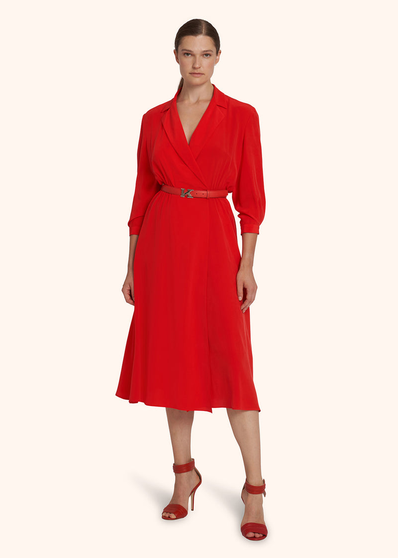 Kiton red dress for woman, in silk 5