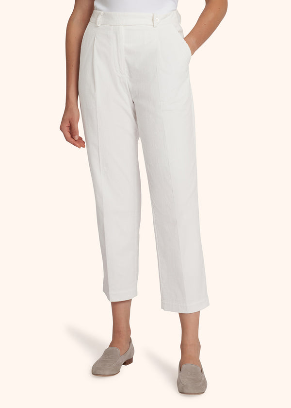 Kiton white trousers for woman, in cotton 2