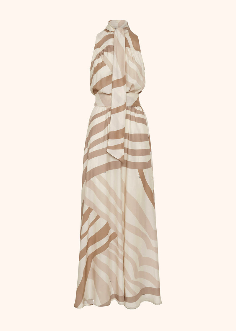 Kiton beige dress for woman, in silk 1