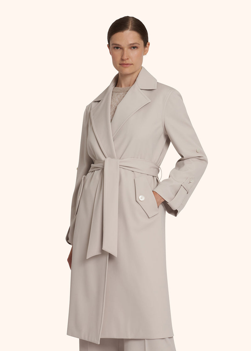 Kiton beige coat for woman, in virgin wool 2