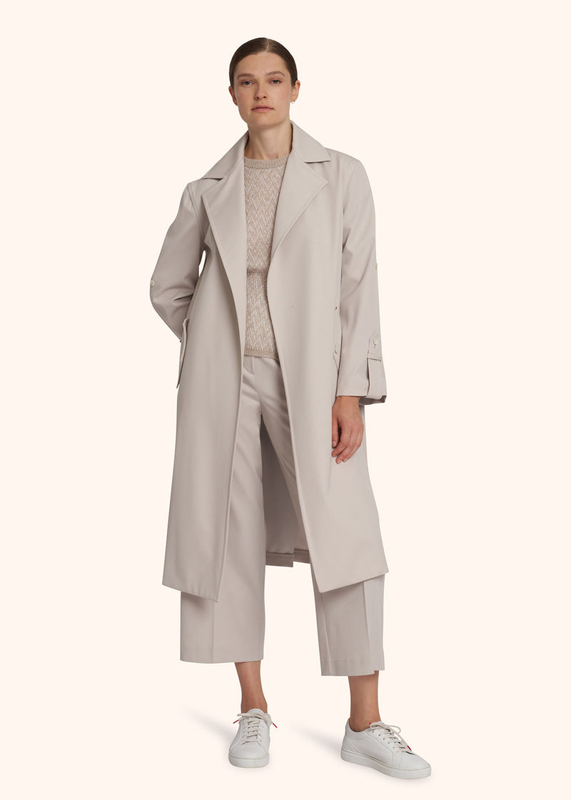 Kiton beige coat for woman, in virgin wool 5