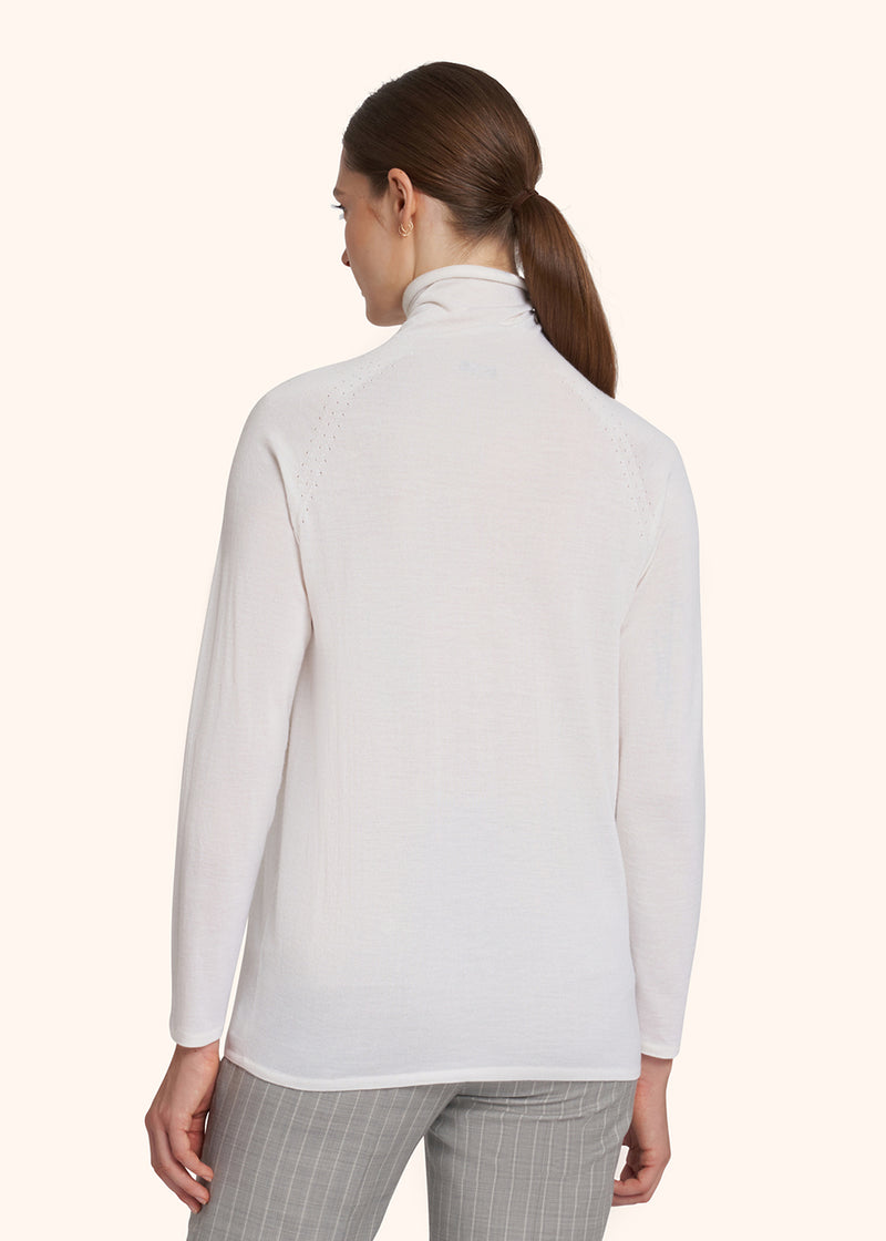 Kiton optical white jersey for woman, in cashmere 3