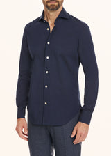 Kiton indigo shirt for man, in cotton 2