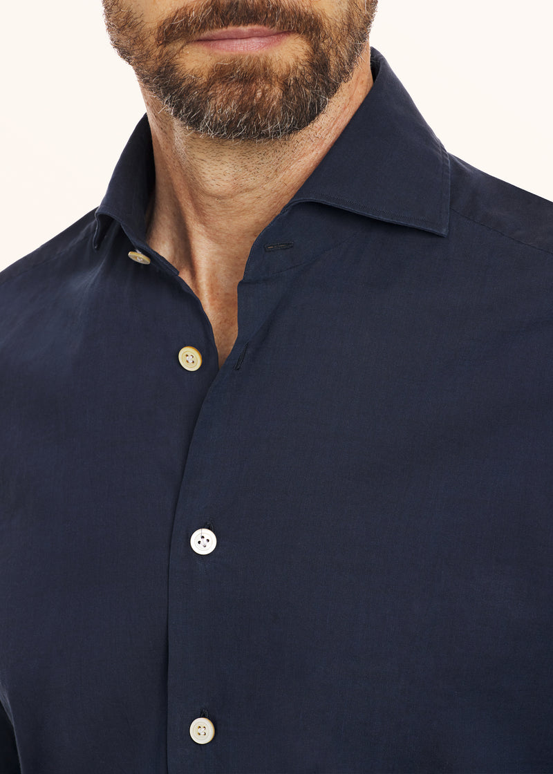 Kiton indigo shirt for man, in cotton 4