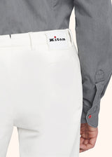 Kiton ivory trousers for man, in cotton 4