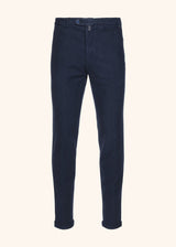 Kiton navy blue trousers for man, in cotton 1