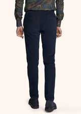 Kiton navy blue trousers for man, in cotton 3