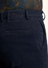 Kiton navy blue trousers for man, in cotton 4