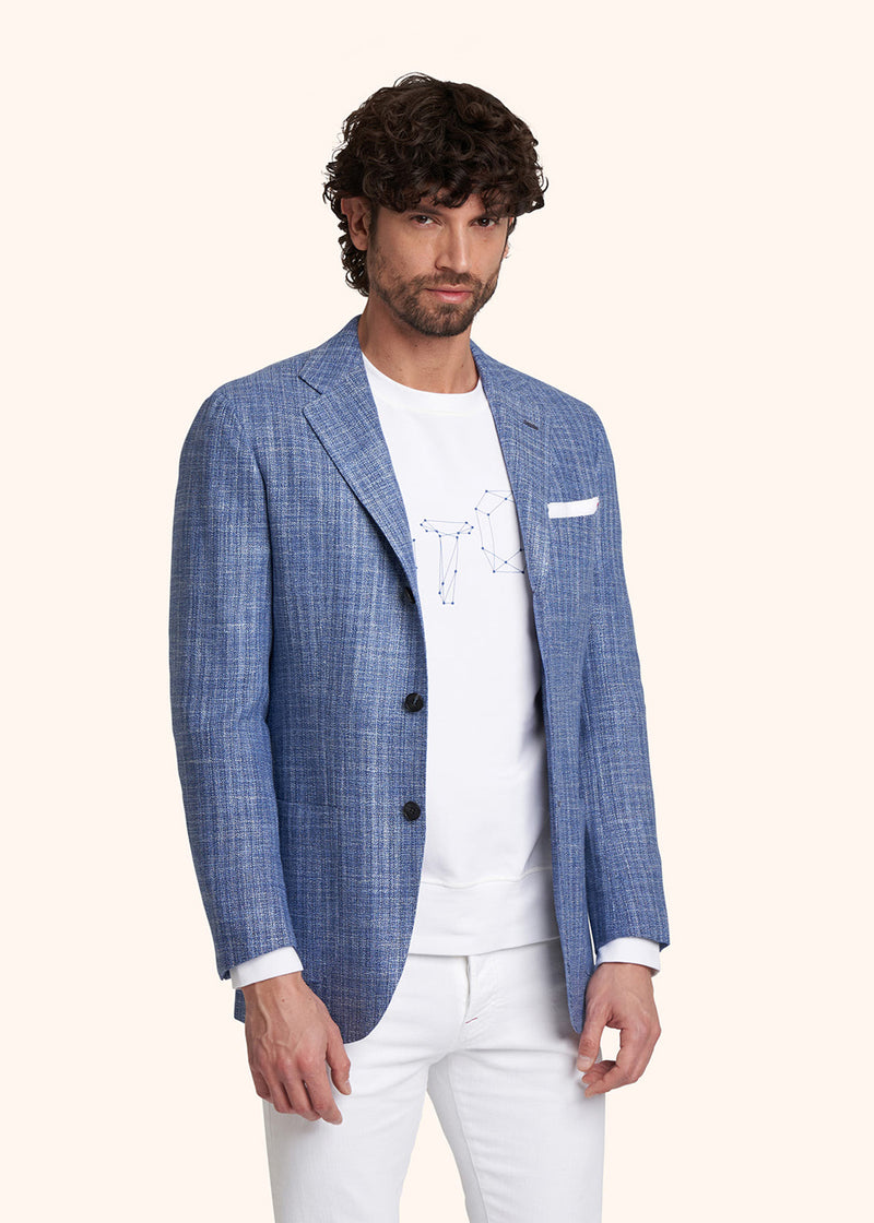 Kiton sky blue jacket for man, in cashmere 2