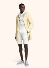 Kiton ice grey/white jersey poloshirt for man, in cotton 5
