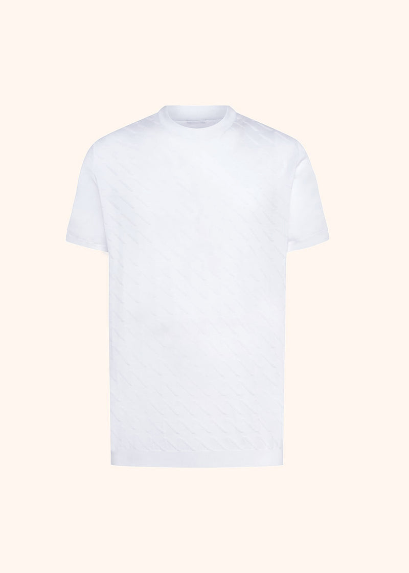 Kiton white jersey round neck for man, in cotton 1