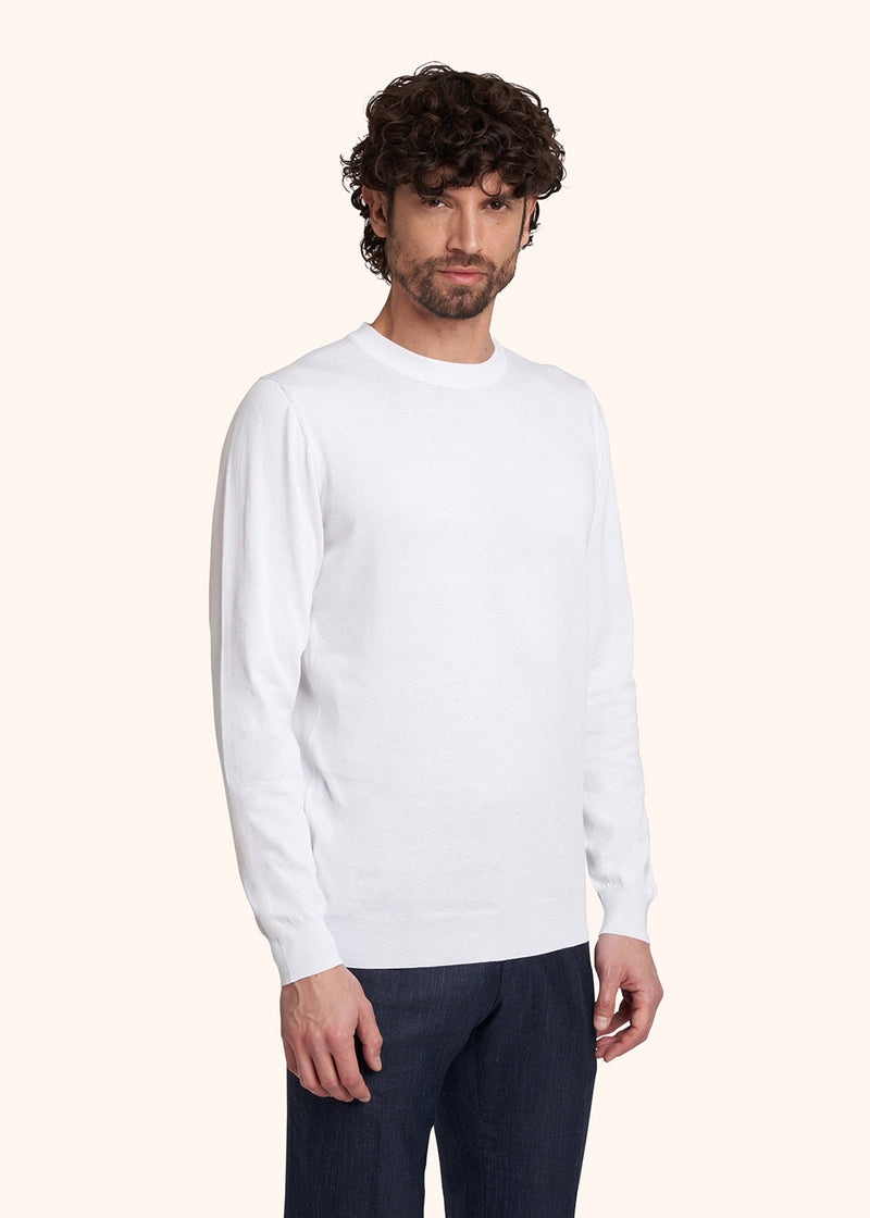 Kiton jersey round neck l/s for man, in cotton 2