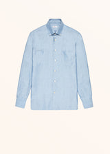 Kiton blue heavenly ciro - shirt for man, in cotton 1
