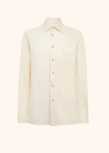 Kiton cream white nerano - shirt for man, in linen 1