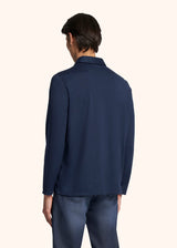 Kiton blue jersey poloshirt l/s for man, in cotton 3