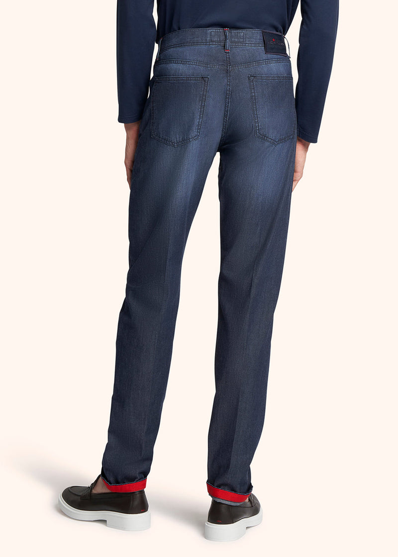 Kiton indigo trousers for man, in cotton 3