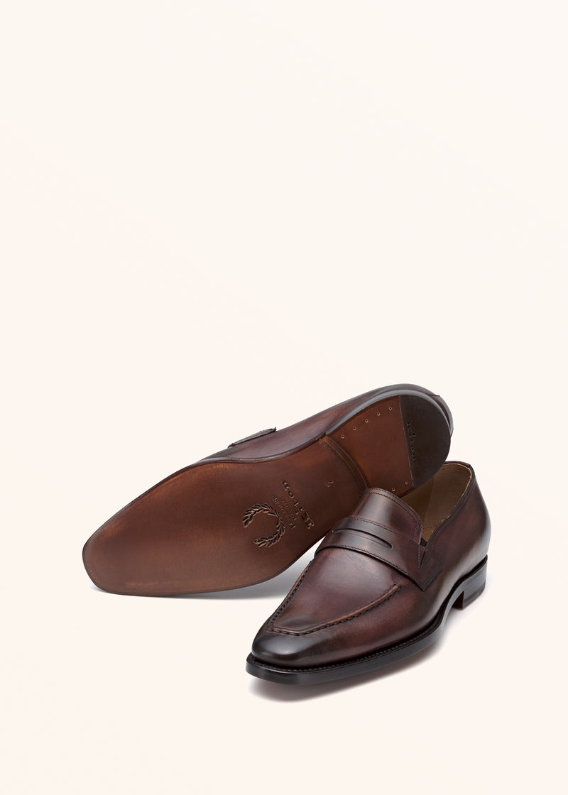 Kiton dark brown shoes for man, in calfskin 3